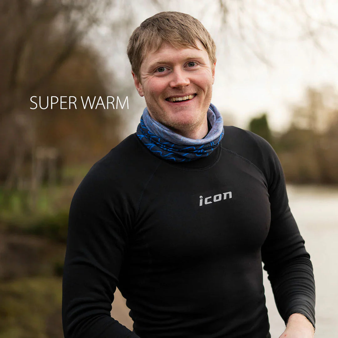 Férfi hosszú ujjú, Tecnostretch™ Performance evezős aláöltözet - Fekete, szemből 1.